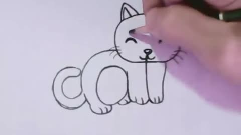 It's quite simple! How to Make a Cartoon Cat Out of Words Cat. Step-by-step learning for children