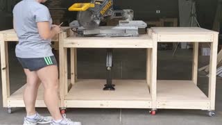 DIY Workbench With Hideaway Miter Saw - Woodworking Hunter