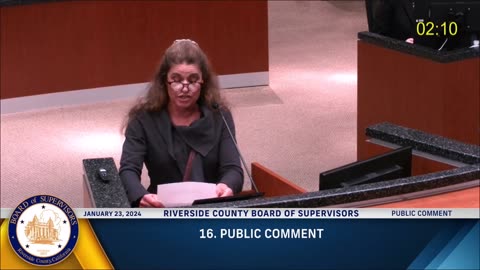 Barbara Bowers CEO of Government Watchdogs Addresses the Riverside Board Jan 23, 2024