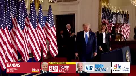 President Donald Trump claims election victory