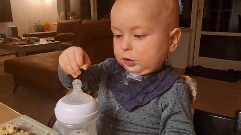 Baby loves his milk