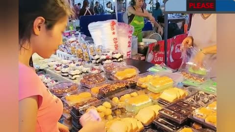 Thai Dessert Milk Cakes - Thailand Street Food