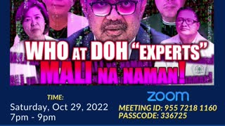 CDC Ph Weekly Huddle Oct 29, 2022: WHO at DOH "Experts" Mali Na Naman!