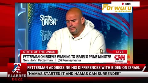 Fetterman Addressing His Differences With Biden On Israel