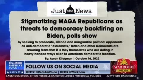 Aaron Kliegman: Labeling MAGA Republicans as a Threat to Democracy is Backfiring on Biden Polls.