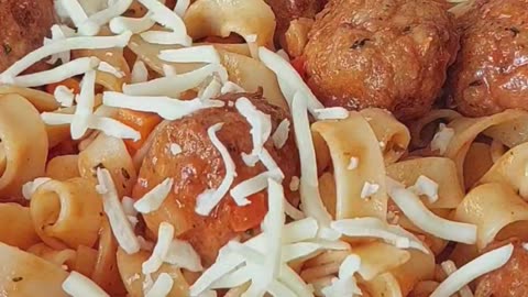 Pasta With Meatballs Recipe #pasta #meatballs #homemade #food #cooking #recipe