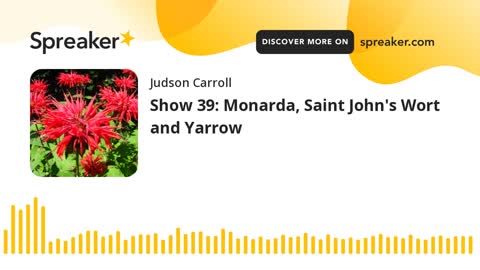 Show 39: Monarda, Saint John's Wort and Yarrow (part 1 of 3)