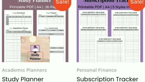 Study Planner Printable. Price Drop.