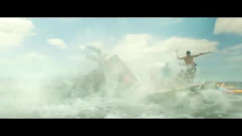 the megalodon shark beach attack scene