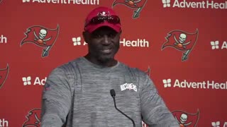 Bucs Head Coach calls out media for focusing on "color" rather than real stuff.