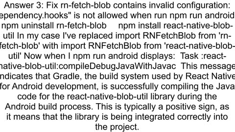 Package rnfetchblob contains invalid configuration quotdependencyhooksquot is not allowed