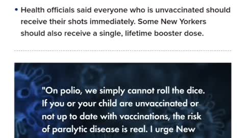 New York declares state of emergency over polio to boost low vaccination rates PUBLISHED FRI, SEP 9 2022