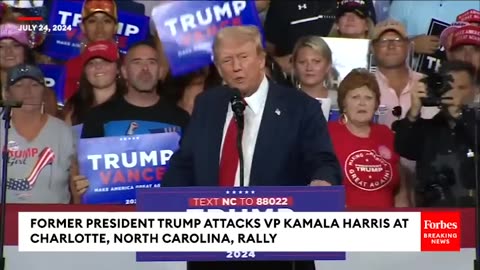 Trump Unveils Vicious Nickname For Kamala Harris After Mocking Biden Withdrawal | NC Rally