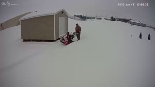 Clearing the backyard of snow