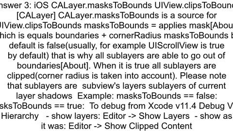 What UIView layermasksToBounds is doing if set to YES