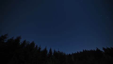 Winter night sky in central Europe