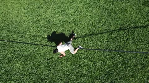 Slackline at Los Silos park in Santiago