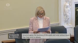 Irish Senator Sharon Keogan reads out loud a letter from an Irish citizen that was "locked up" in Canada due to her vaccine status