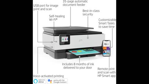 Review: HP OfficeJet Pro 8035 All-in-One Wireless Printer - Includes 8 Months of Ink, HP Instan...