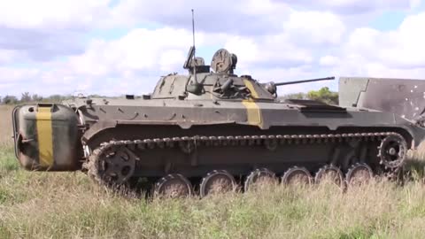 Captured BTR-3U and a damaged BMP-2 APU