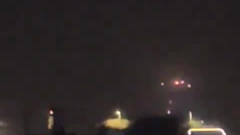 clip shows the interceptor missiles over Eilat P1