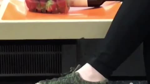 Mood person has strawberries and wine on subway