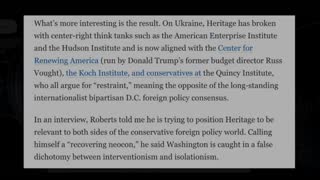 Heritage Foundation Looks To Be Turning To A More Conservative Foreign Policy Stance