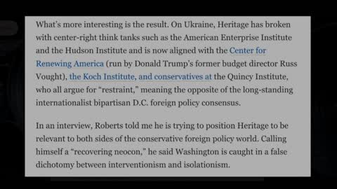 Heritage Foundation Looks To Be Turning To A More Conservative Foreign Policy Stance