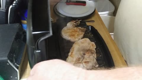Pork Chops on a 1-2 person size George Foreman
