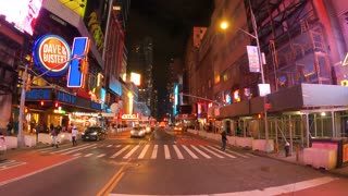 Driving Thru On Around 01-14-2022 42 Street Time Square New York NYC Manhattan at Night Part-2 of 2