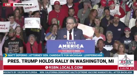 Matt DePerno Full Speech at President Trump Rally in Washington, MI.