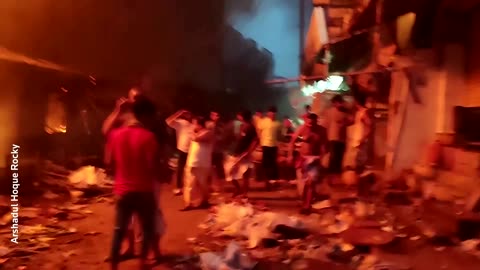 Giant fire tears through Dhaka market
