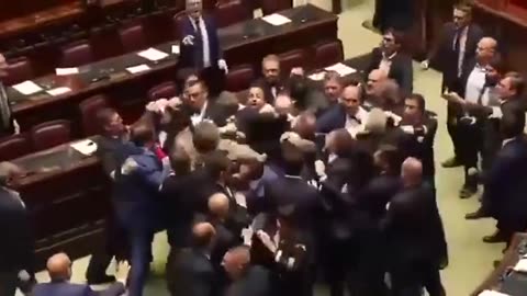Clown World - Italy's Parliament Gets Into Brawl In Heated Moment