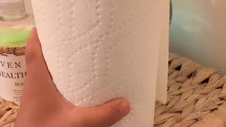 Paper towel roll magic trick