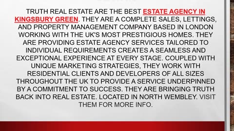 Best Estate Agency in Kingsbury Green