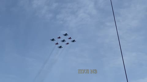 Su-57, "White Swan", "Cuban Diamond", the letter Z and the flag of Russia