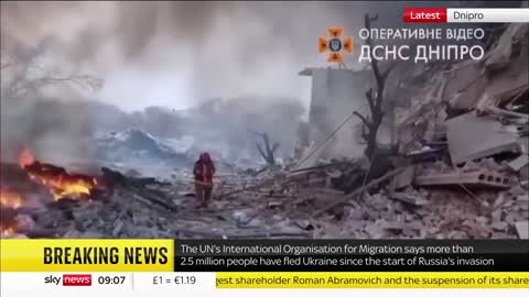 Ukraine war:Aftermath of airstrikes on dnipro