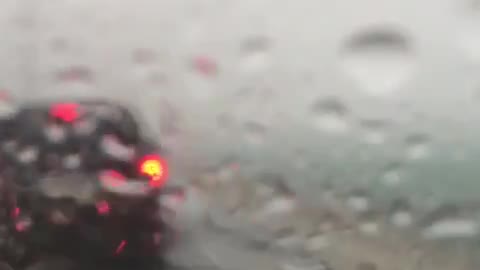 Heavy rain on my car