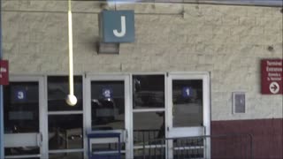 Bus ride Arriving at the Greyhound Bus station in Los Angeles