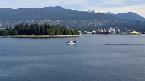 Sea plane landing smoothly