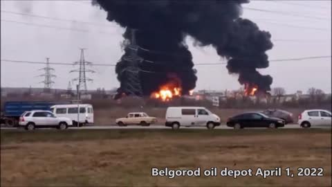 Belgorod Russian oil depot been attacked by Ukrenian helicopters!!!