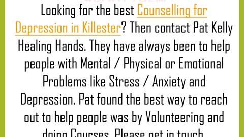 Looking for the best Counselling for Depression in Killester?