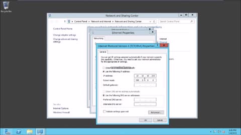 How to set ip and dns