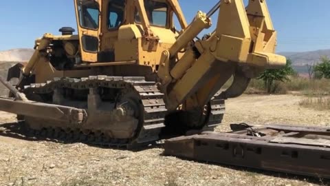 It was hard to find a suitable truck to transport such a large bulldozer!