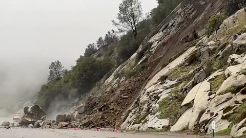ROCK AND ROLLERS: Massive Rockslide In California Floods