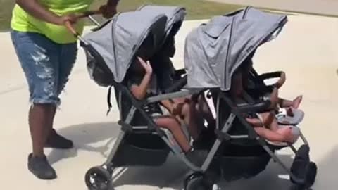 Stroller Rides With TWO SETS OF TWINS 🧡 _Shorts