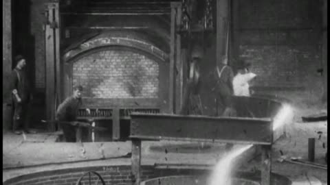 Tapping A Furnace, Westinghouse Work (1904 Original Black & White Film)