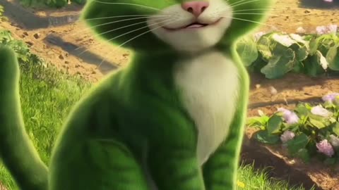 The magic of green cat