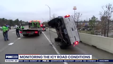 200 Crashes reported in city of Houston due to winter weather.