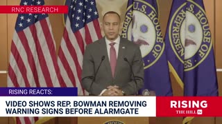 NEW VIDEO: Rep Bowman Caught RED-HANDED Taking Down WARNING SIGN Before Pulling Fire Alarm